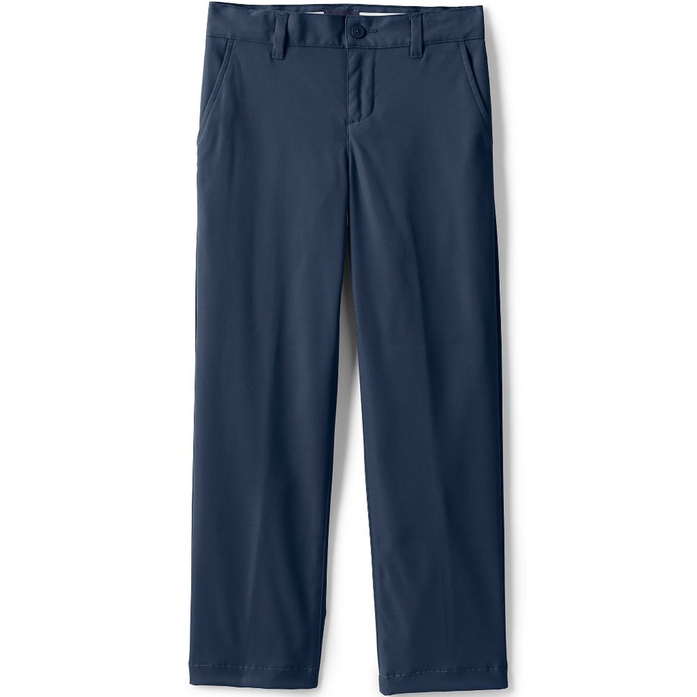 Lands' End Active Chino Pants Boys School Uniform, Classic Navy, NWT